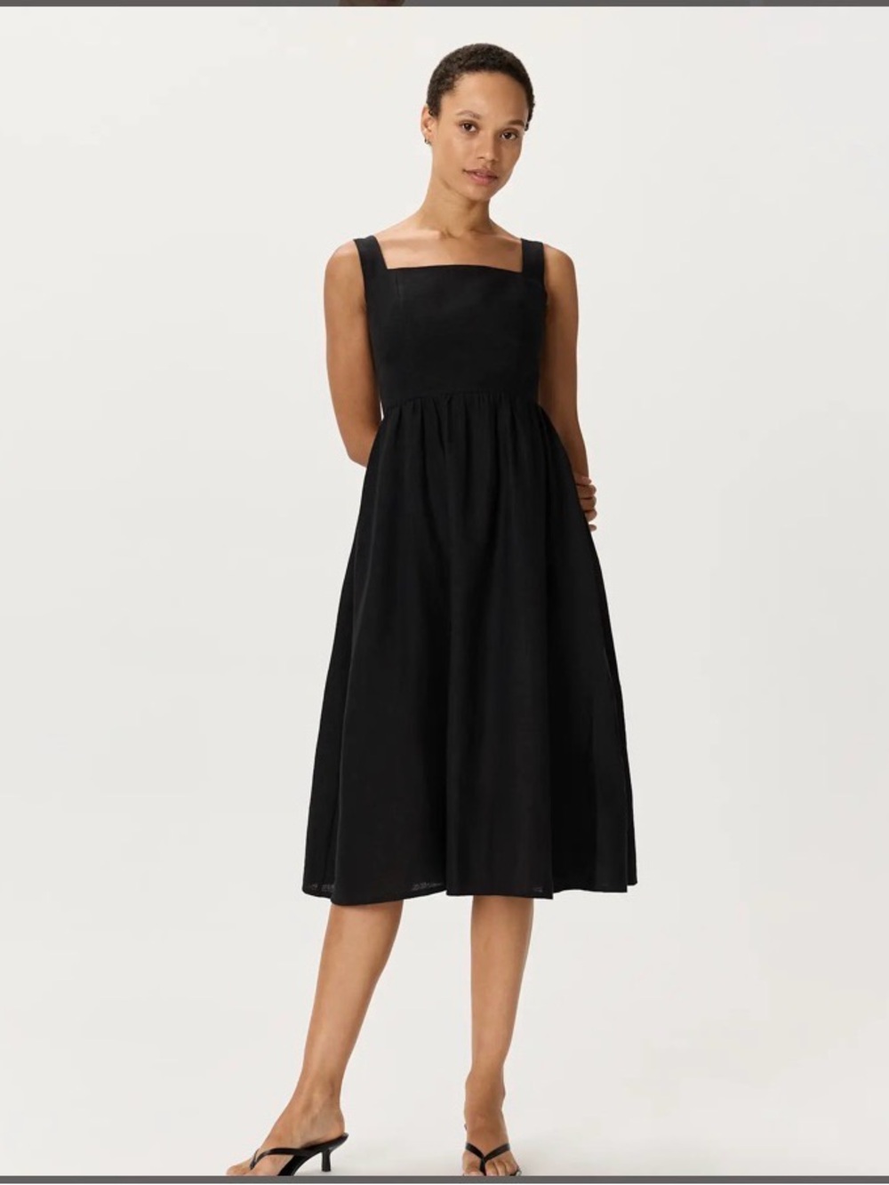 Quince 100% European Linen Fit & Flare Midi Dress